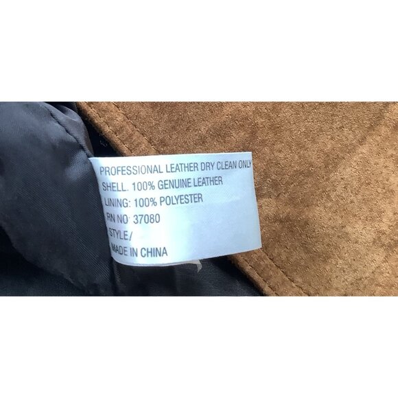 Vintage Studio C Retro Patchwork Leather Collared Button Front Jacket - Picture 8 of 8